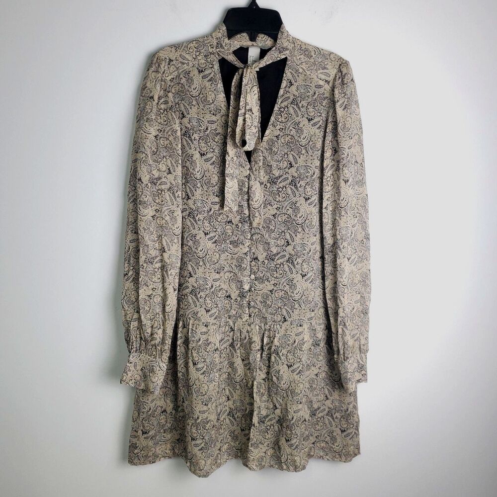 H&M Paisley Printed 100% Silk Tunic Size 4